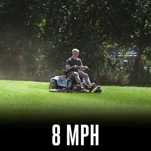 ego power+ electric riding lawn mower, 52″ deck with zero turn radius, includes (6) 56v 12.0ah batteries and chargers – zt5207l ego power+ electric riding lawn mower, 52″ deck with zero turn radius, includes (6) 56v 12.0ah batteries and chargers – zt5207l